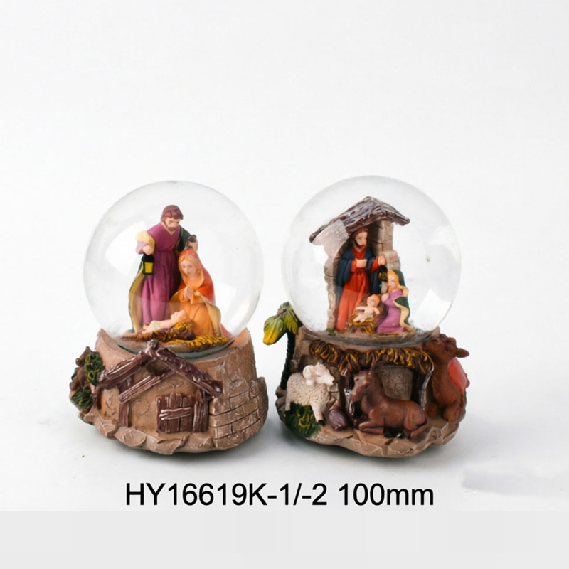 Large Rustic Nativity Manger Snow Globe