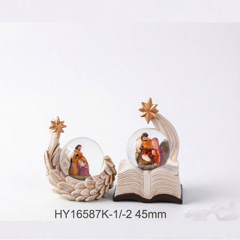 Nativity Angel Wing Book Snow Globe.