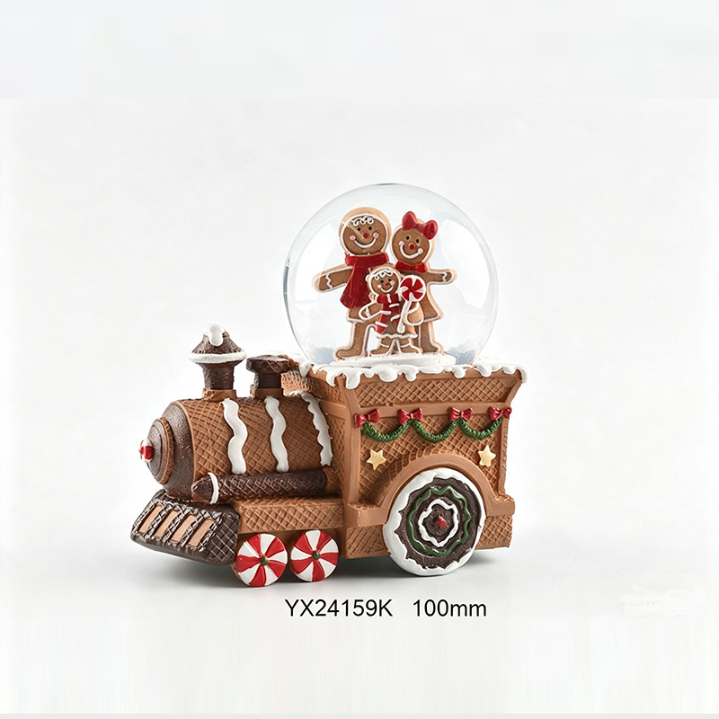 Gingerbread Train Snow Globe