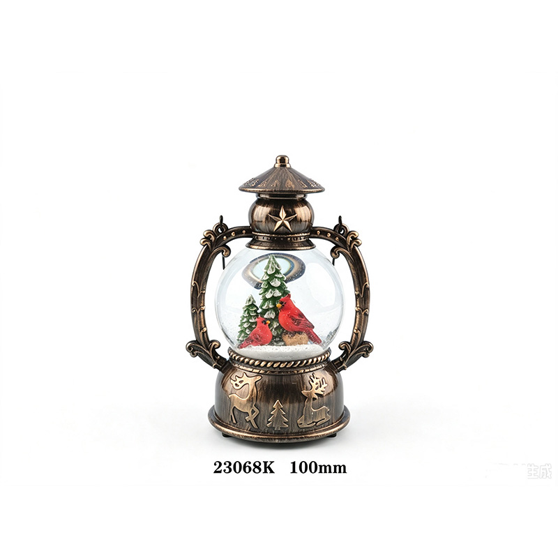 Lantern Cardinal Snow Globe