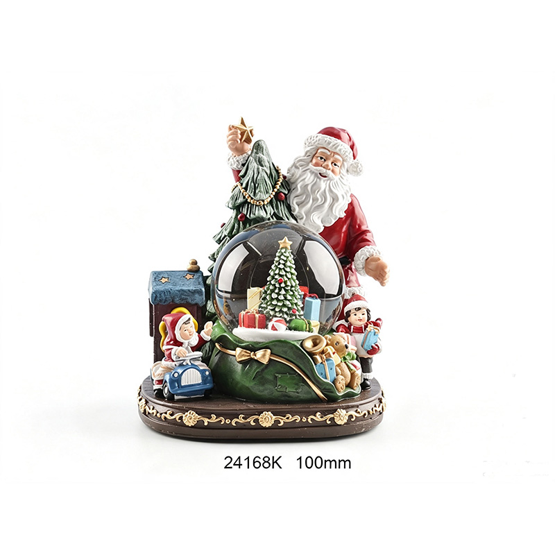 Santa Christmas Tree Holiday Gift Snow Globe